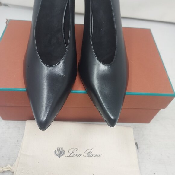 Loro Piana Black Viola High Wedge Pump Shoe - Picture 8 of 12